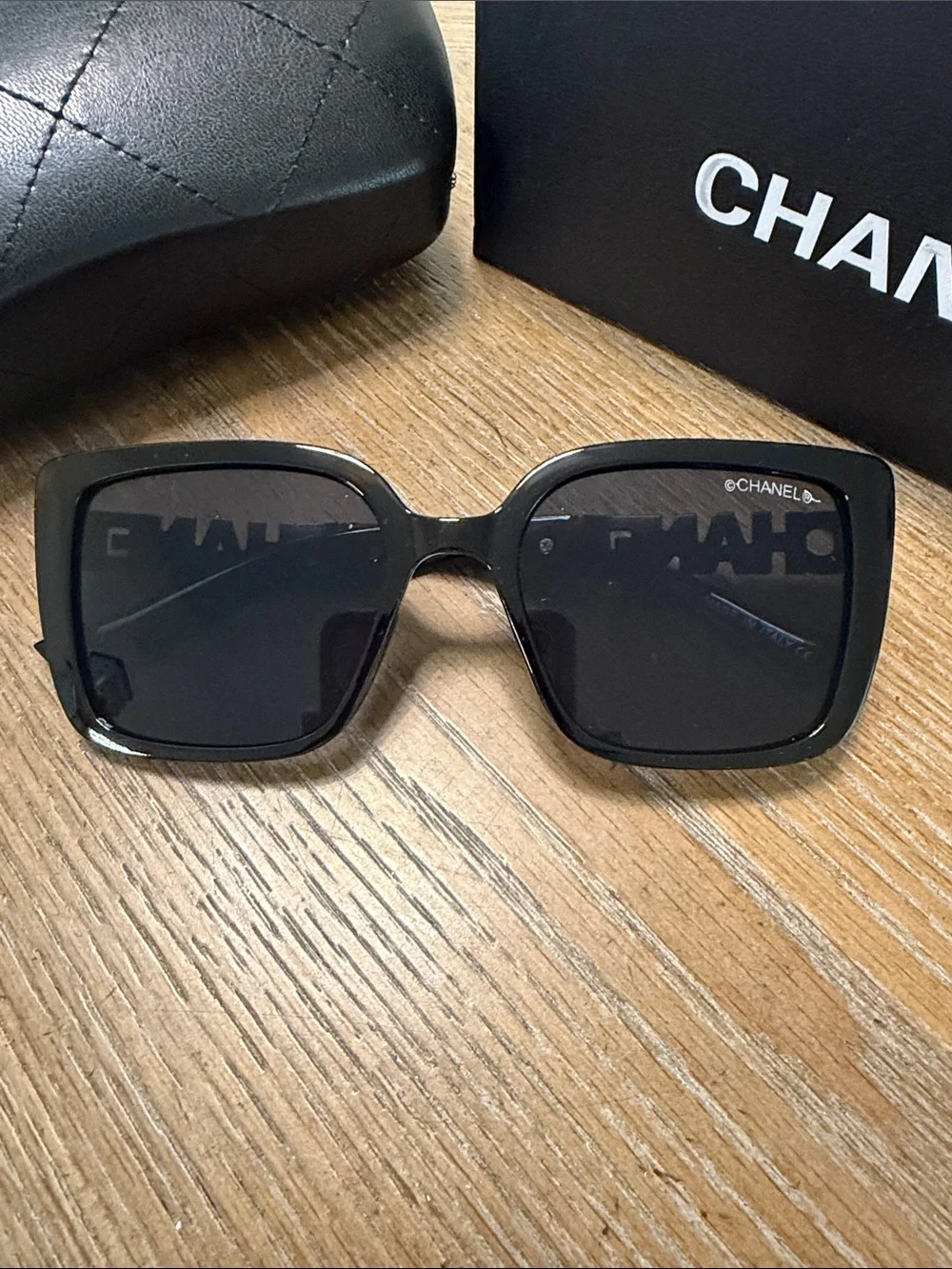 CHANEL Black Oversized Square Women's Sunglasses